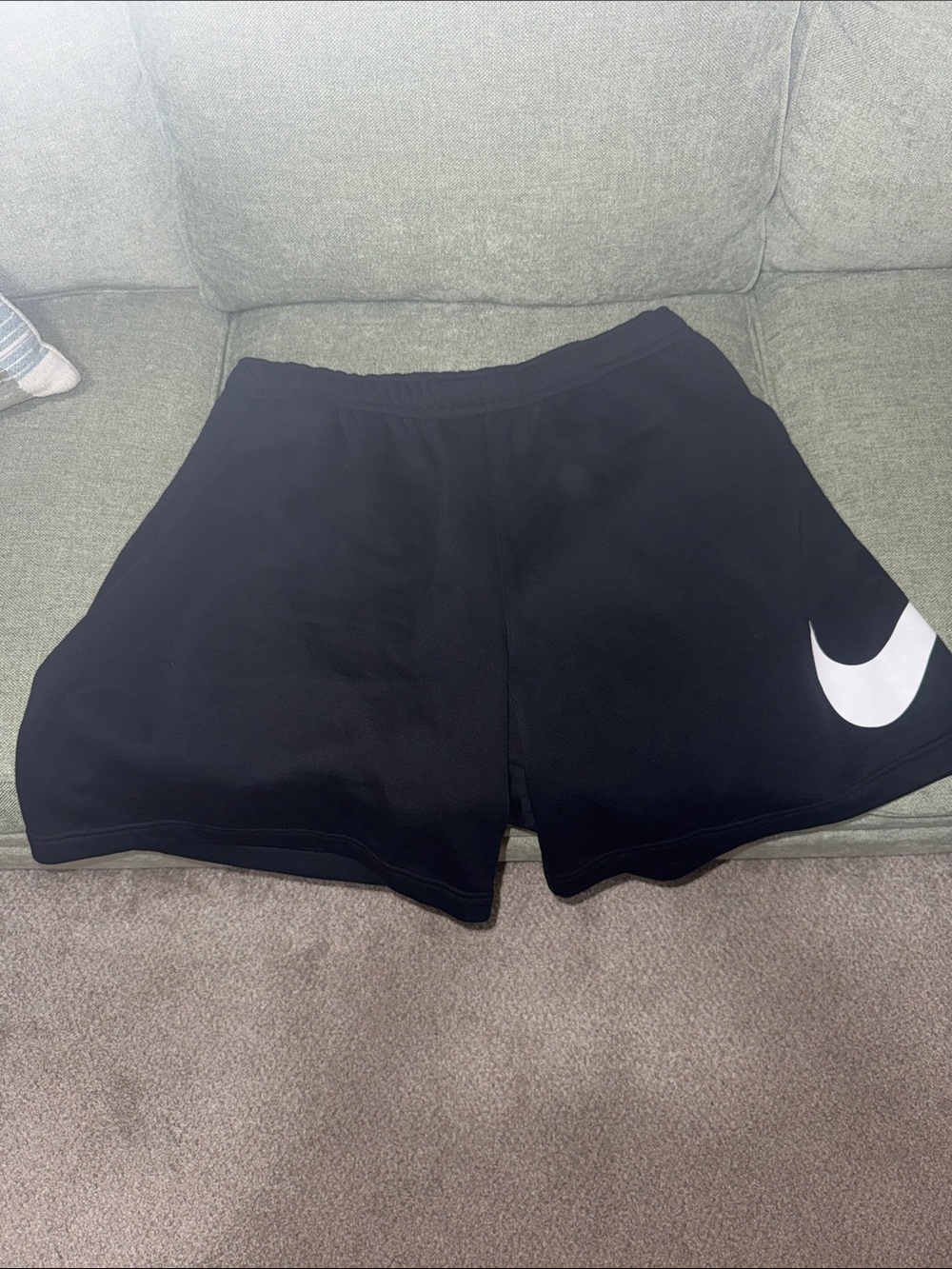 Men’s Nike Black Shorts with Large White Swoosh - Picture 3 of 5